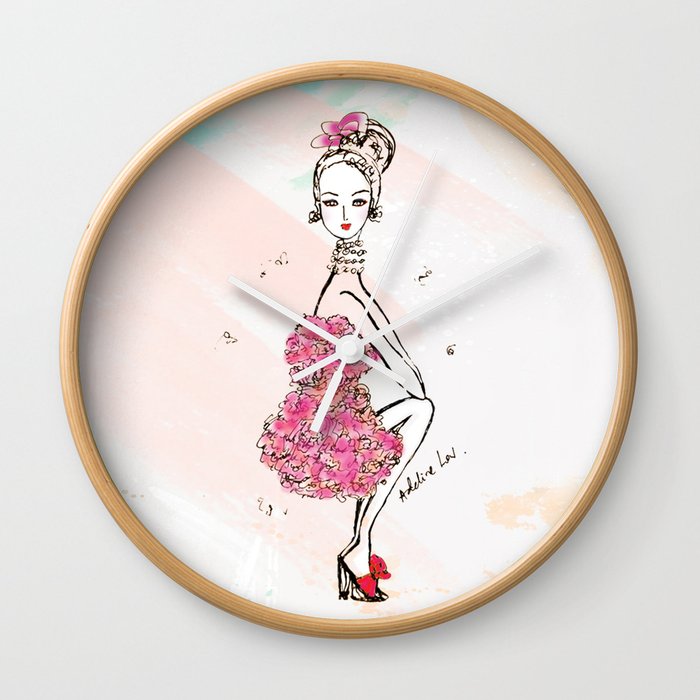 Carnation Girl Wall Clock