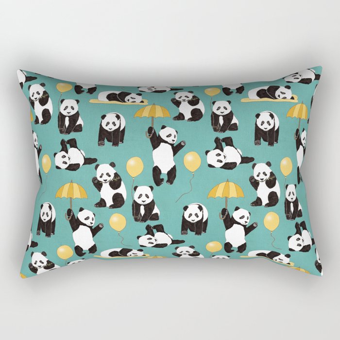 Panda Play Rectangular Pillow