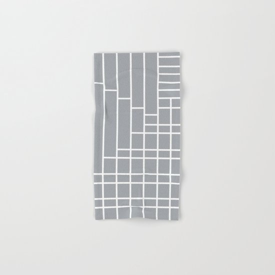 Fuzz Outline Grey Hand & Bath Towel