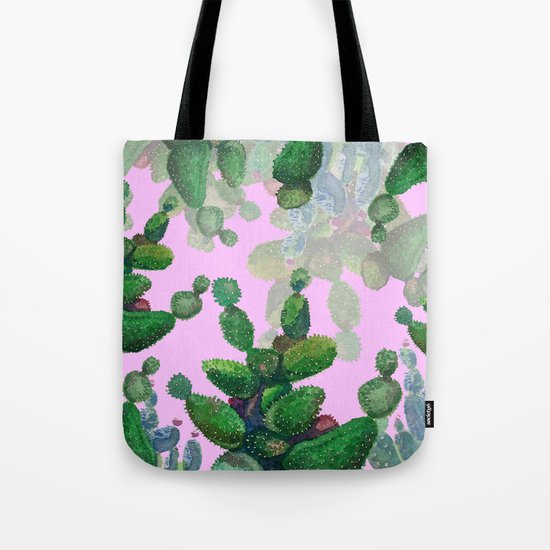 cactus pink back Tote Bag