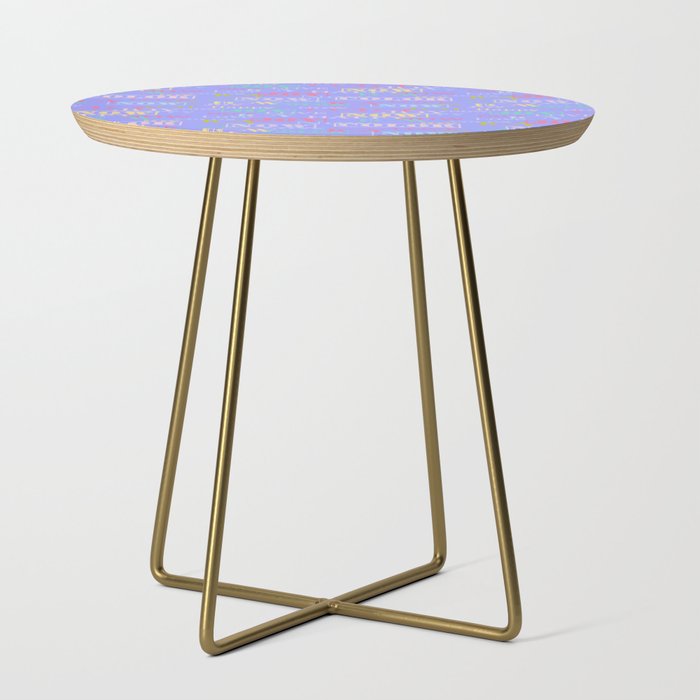 Enjoy The Colors - Colorful typography modern abstract pattern on Periwinkle blue color Side Table
