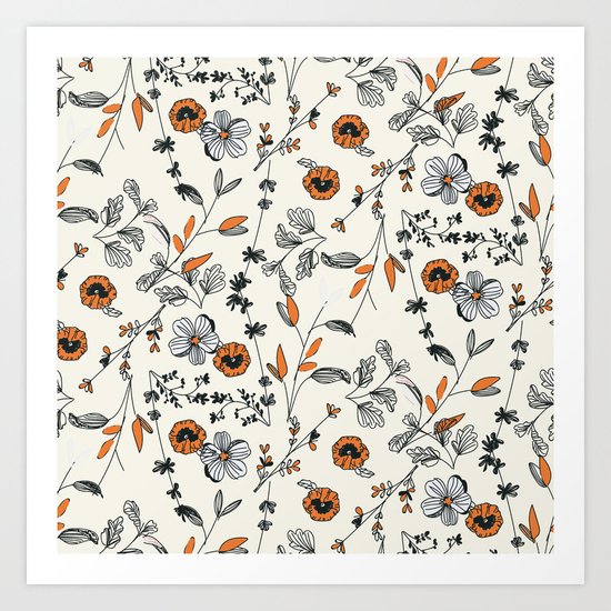 Floral pattern Flowers Art Print