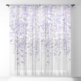 purple wisteria in bloom 2021 Sheer Curtain