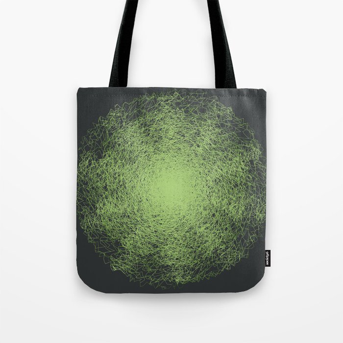 abstract mandala of doodles isolated on black Tote Bag
