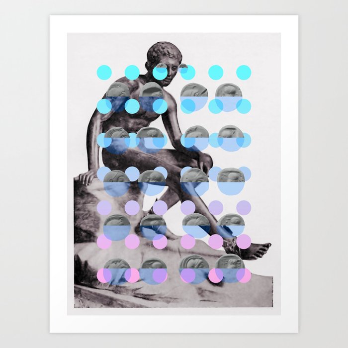 Statue With A Dot Gradient 2 Art Print