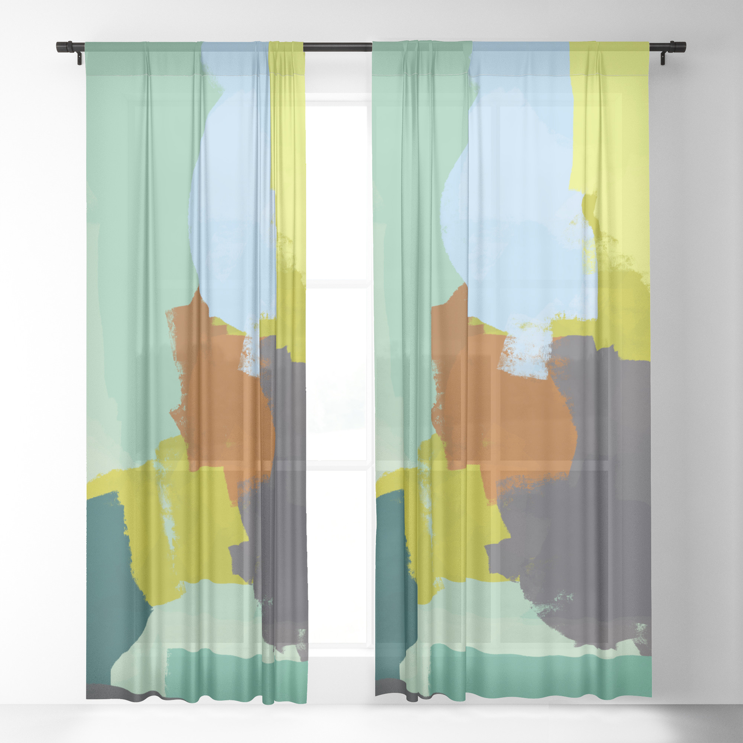 Palette For Young People Sheer Curtain By Monicamoralesartist