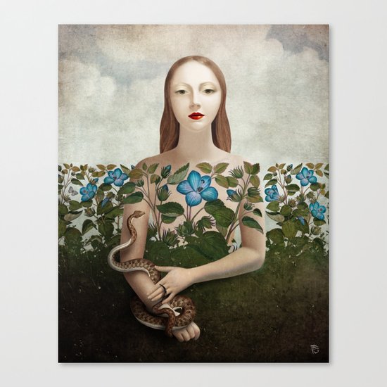 Eva and the Garden Canvas Print