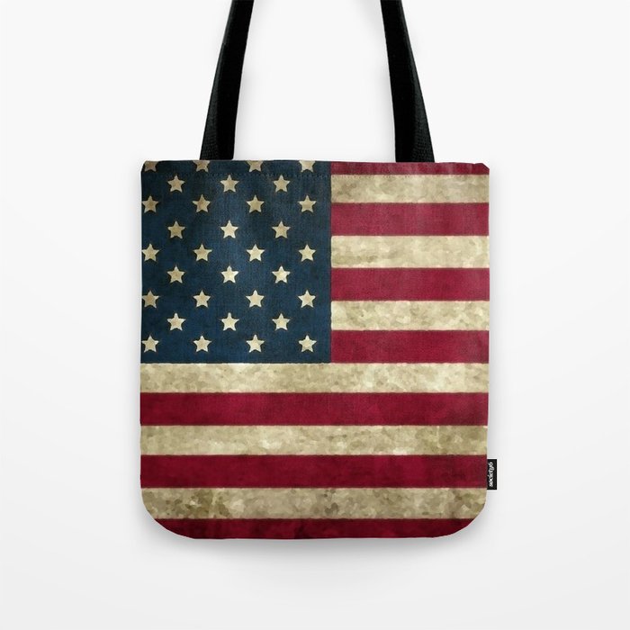 Vintage American flag Tote Bag