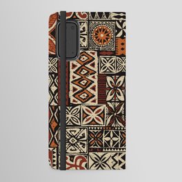 Hawaiian style tapa tribal fabric abstract patchwork vintage vintage pattern Android Wallet Case