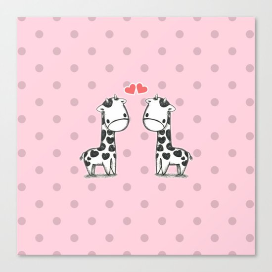 Love Giraffes (Valentine's Day Gifts / Valentine Day Gift) Canvas Print