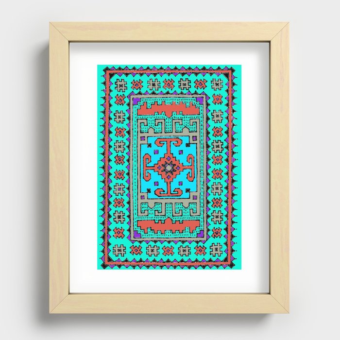 Bohemian rug 23. Recessed Framed Print