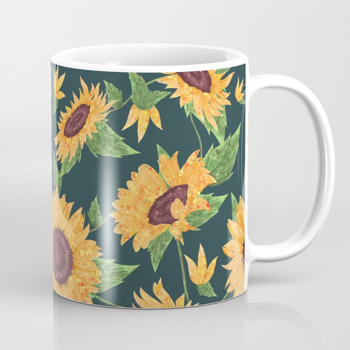 Sunflowers in green Coffee Mug