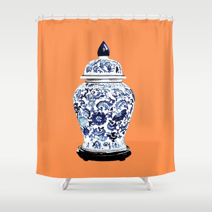 GINGER JAR NO 4 TANGERINE Shower Curtain