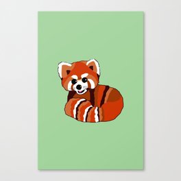 Red panda on green Canvas Print