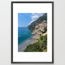 overlooking positano 01 / travel photography italy / amalfi coast Framed Art Print