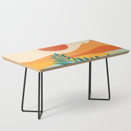 Mountain Sunset Colorful Landscape Illustration Coffee Table