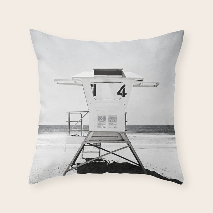 Black And White Beach Photography Grey Lifeguard Stand Gray