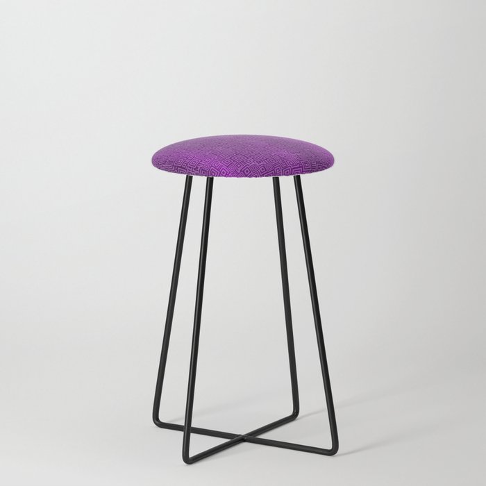 Purple Silk Metallic Abstract Modern Collection Counter Stool