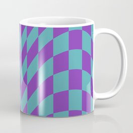 Blue & Purple Warped Checkerboard Pattern Mug