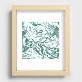Shades of Green Abstract Recessed Framed Print