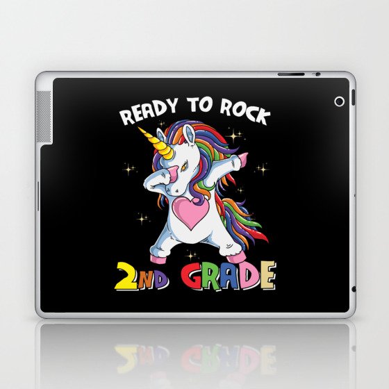 Ready To Rock 2nd Grade Dabbing Unicorn Laptop & iPad Skin