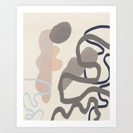 Organic Abstract in neutral tones Art Print
