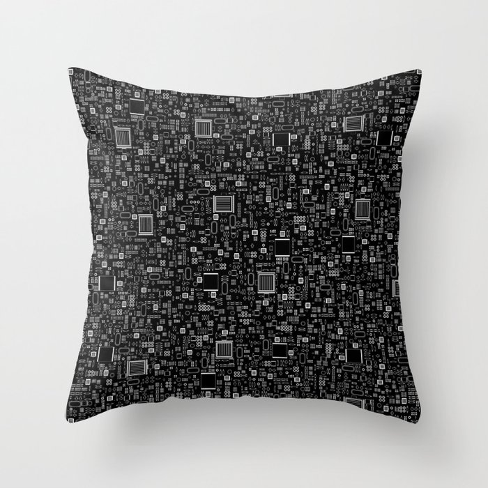 All Tech Line INVERTED / Highly detailed computer circuit board pattern Throw Pillow