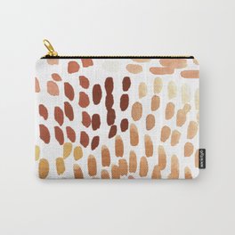 Colorful Rust Orange Blush and Yellow City Dots Abstract Painting Carry-All Pouch | Clay, Ochre, Dashes, Pattern, Acrylic, Gold, Blushpink, Dot, Paintdots, Tan 