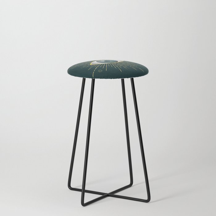 Dark teal counter 2025 stools