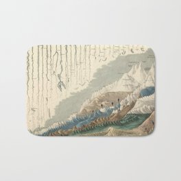 1854 Comparative Lengths of Rivers and Heights of Mountains Bath Mat