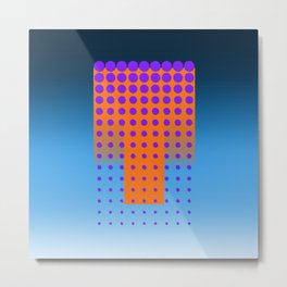 Purple Fuzzy Dots on Orange  with Blue Metal Print | Home, Bold, Minamalism, Opart, Popart, Phonecases, Patterned, Geometric, Gift, Polkadots 