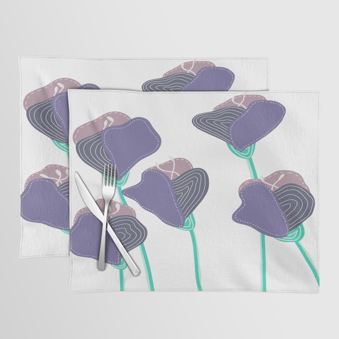 Purple Abstract Reaching Flowers IV Placemat