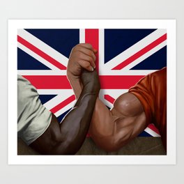 Arnold Predator Handshake UK Flag Art Print
