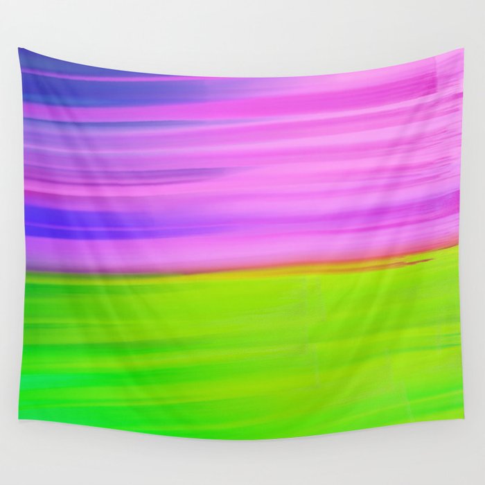 Abstract modern green pink watercolor brushstrokes Wall Tapestry