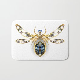 Mechanical Insect ( Steampunk ) Bath Mat | Insect, Keyhole, Closed, Mechanism, Machine, Exotic, Sapphire, Mechanical, Brooch, Steel 