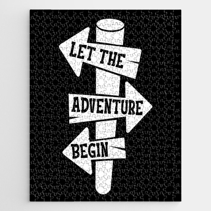 Let The Adventure Begin Signpost Travel Explore Jigsaw Puzzle