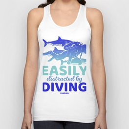 Easily Distracted By Diving Unisex Tank Top