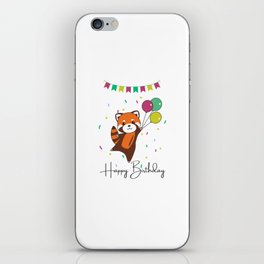 Red Panda Wishes Happy Birthday To You Red Panda iPhone Skin