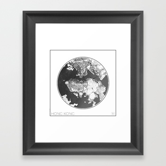 Hong Kong Map Universe Framed Art Print