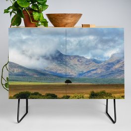 South Africa Photography - A Small Tree Surrounded By Big Landscape  Credenza