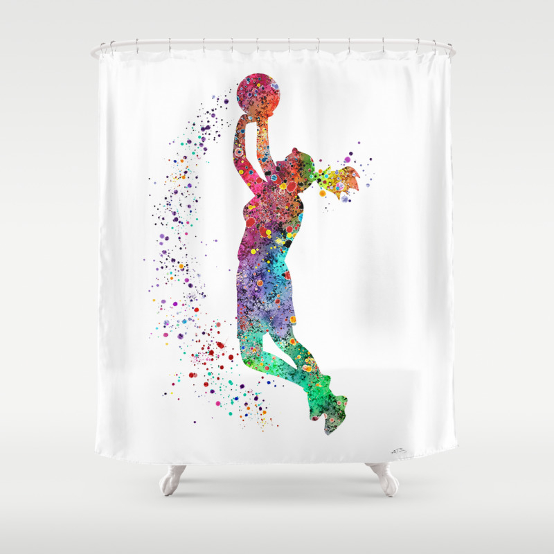 Basketball Girl Player Sports Art Print Shower Curtain By