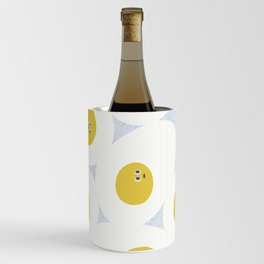 egg buddies #1 baby blue - abstract foodie illustration Wine Chiller