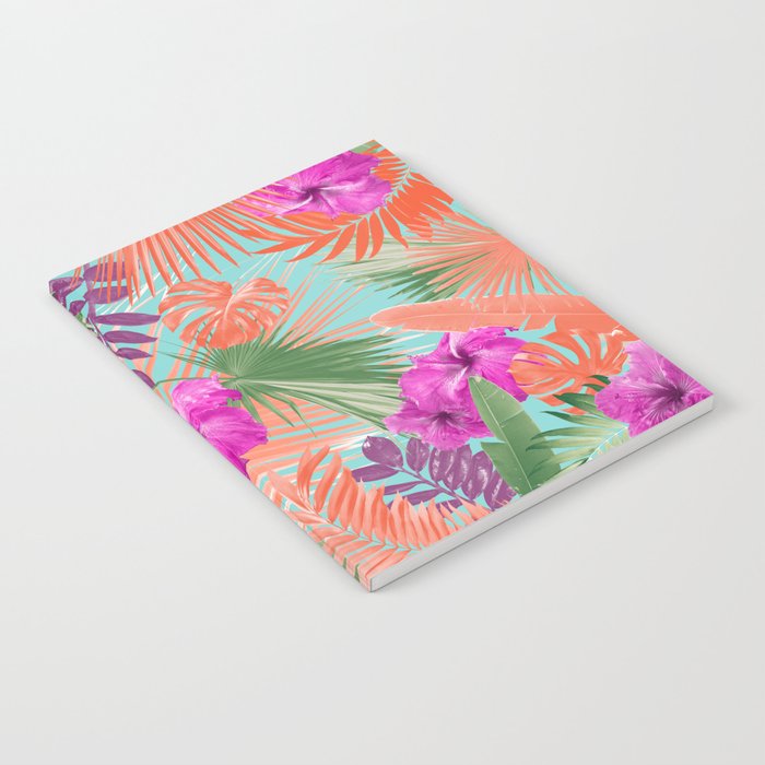 Summer Hibiscus Flower Jungle #2 #tropical #decor #art #society6 Notebook