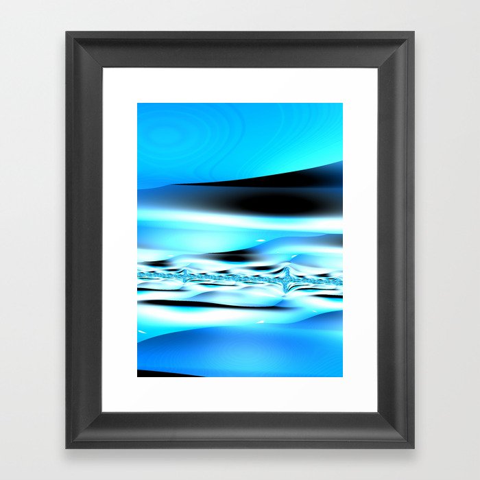 The Blues Framed Art Print | Graphic-design, Digital, Blues, Fractal-art, Fractal, Interior-design, Global-style, Abstract, Alaska