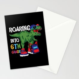 Roaring Into 6th Grade Student Dinosaur Stationery Card
