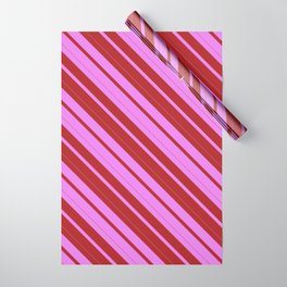 [ Thumbnail: Violet and Red Colored Striped Pattern Wrapping Paper ]