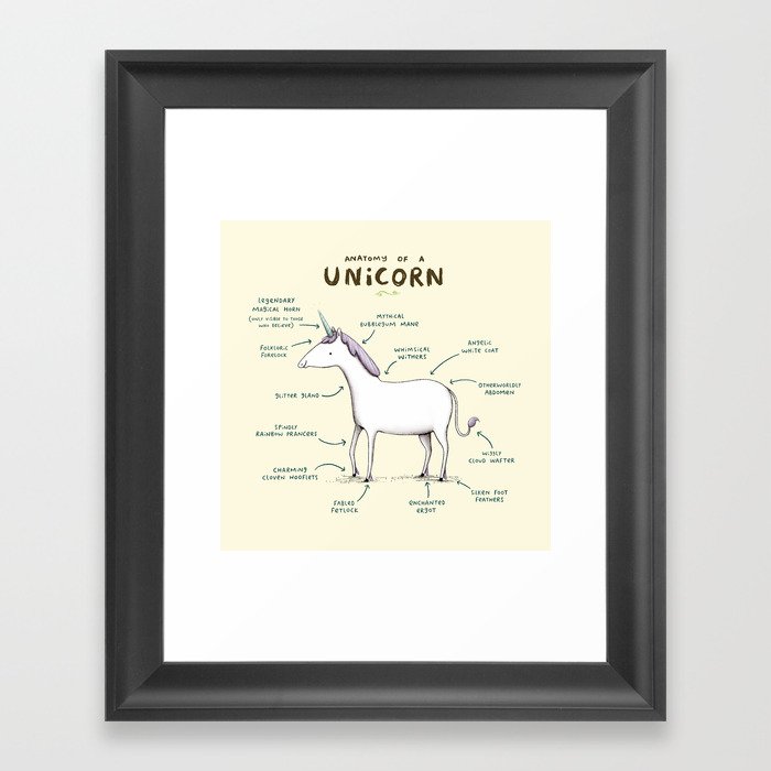 Anatomy of a Unicorn Framed Art Print by Sophie Corrigan | Society6