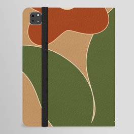Mid century abstract garden green and burnt orange iPad Folio Case