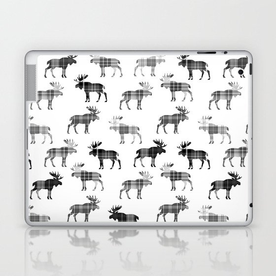 Moose Trot // Black & White Plaid Laptop & iPad Skin