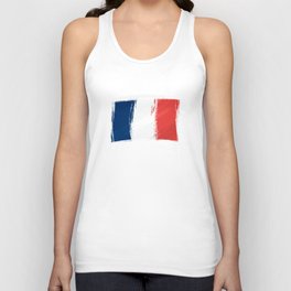 French Flag - Painted Effect Unisex Tank Top